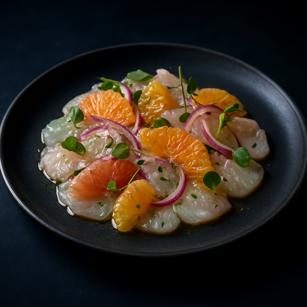 Fresh fish ceviche with citrus