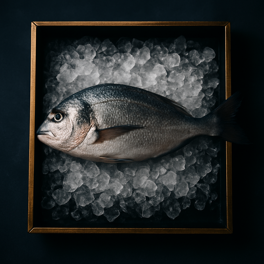 Fresh whole fish on ice